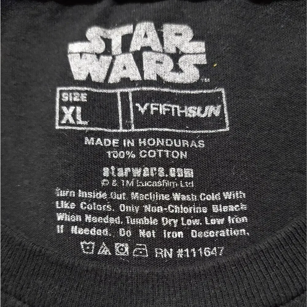 Star Wars the Mandalorian T-shirt Mens XL Short Sleeve Crew Neck Black Adult Tee